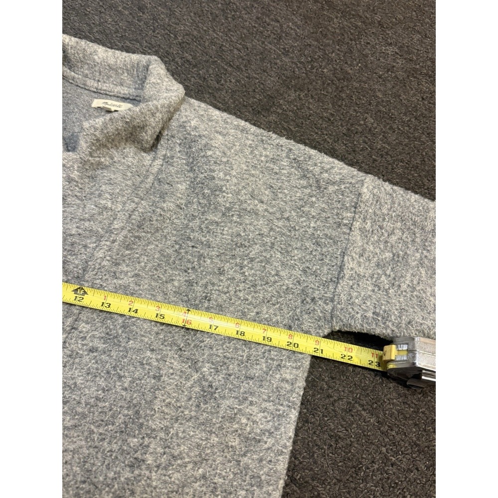 Madewell Cardigan Gray Collared Open Front Wool Blend Medium - Picture 9 of 9